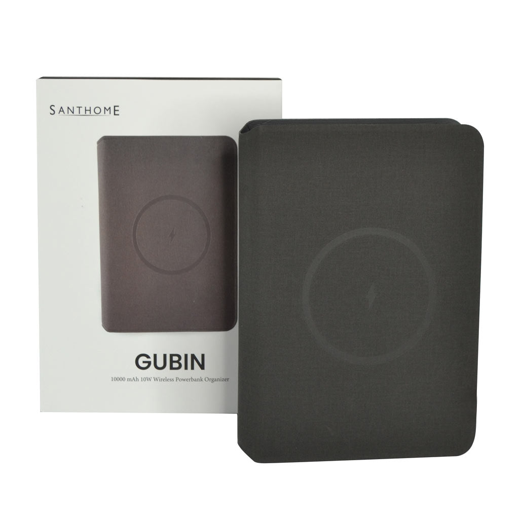 GUBIN - Santhome 10000mAh Wireless Powerbank Organizer - Black