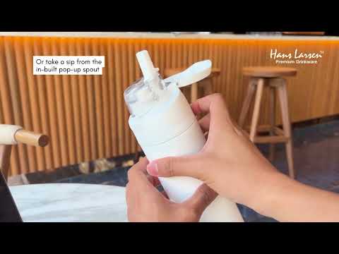 AERO SIP - Hans Larsen Recycled Stainless Steel Bottle with Dual Sip Lid - Black