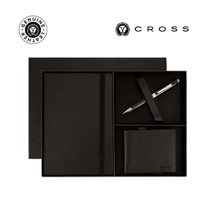 Cross Coventry Ballpoint Pen with Notebook and Coin Wallet Gift Set - Black