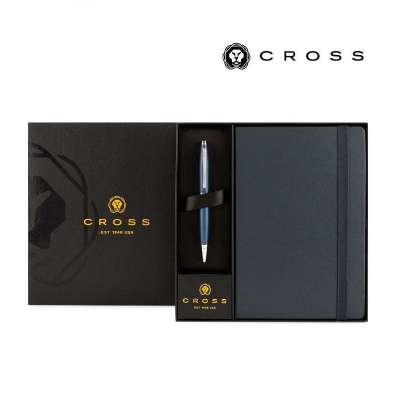 Cross Calais™ Ballpoint Pen & A5 Hardcover Notebook Gift Set - Navy Blue