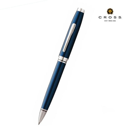 Coventry Blue Lacquer with Polished Chrome Appointments Ballpoint Pen (Blue Ink)
