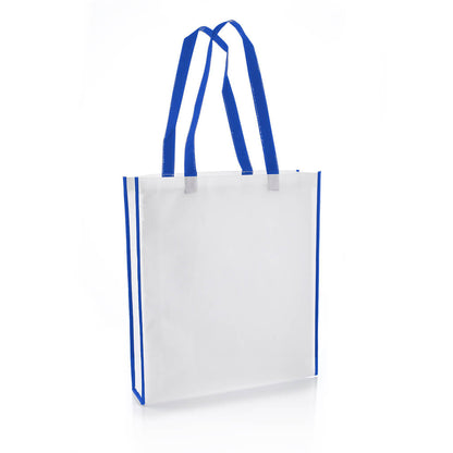 Non-Woven Shopping Bag Vertical White/R.Blue