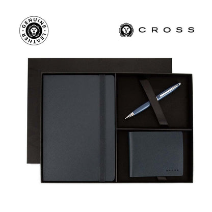 Cross Calais™ Ballpoint Pen with Notebook and Coin Wallet Gift Set - Blue