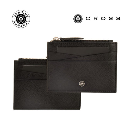 CROSS Pebble Leather Ladies' 6CC Zip Card Holder - Black
