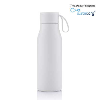 R-NEBRA - CHANGE Collection Recycled Stainless Steel Vacuum Bottle - White