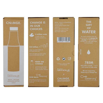 R-BREDA - CHANGE Collection Recycled Insulated Water Bottle - Black