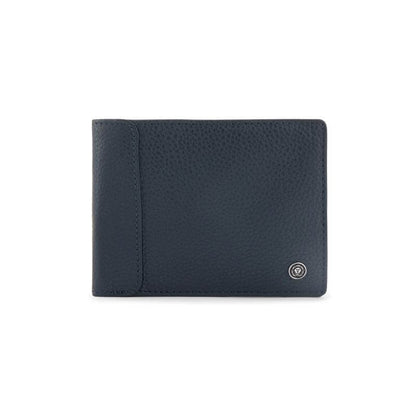 CROSS Pebble Leather 8CC Classic Fold Wallet - Navy Blue