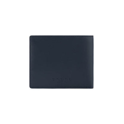 CROSS Soft Grain Leather Two-Tone 8CC Bifold Wallet - Blue/Mocha