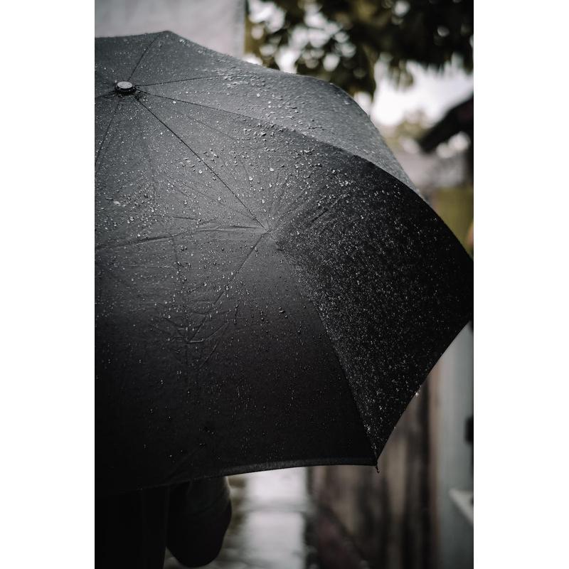 URBINO - Santhome RPET Auto-Open 23" Umbrella with SPF50 UV Protection - Black
