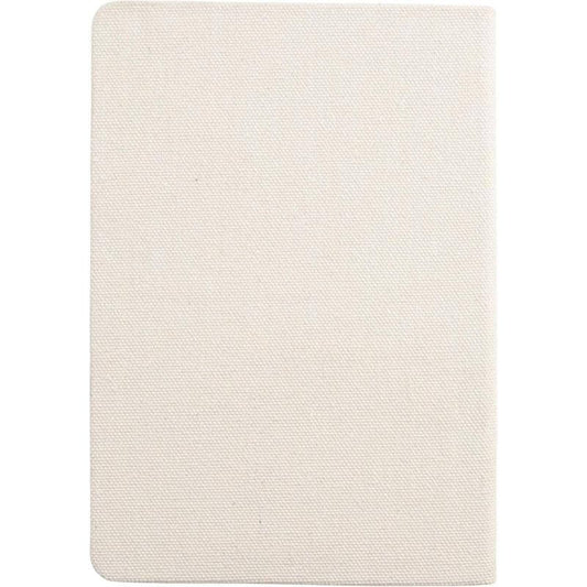 ADANA - Santhome Recycled Canvas A5 Hard Cover Notebook with PU Pocket - Beige