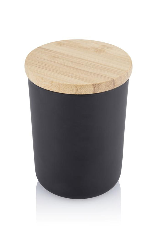 NOUM - Arabic Oudh Scented Glass Candle with Bamboo Lid - Black