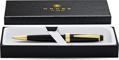 Cross Bailey Light™ Polished Black Resin and Gold Tone Ballpoint Pen (Blue Ink)