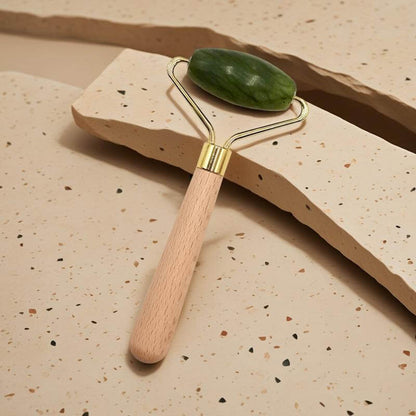EVE - Jade Face Roller with Wooden Handle