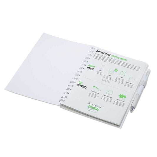 Santhome® Eternity - The Reusable Notebook & Pen Set - White