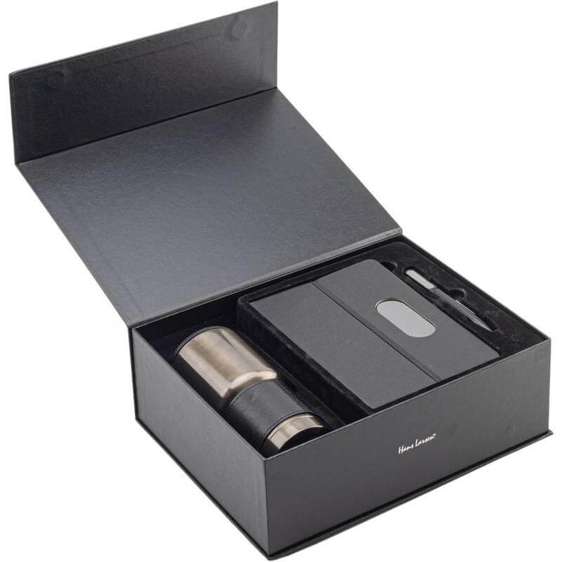 GIESSEN - Hans Larsen Gift Set of Tumbler, Notebook and Pen - Black