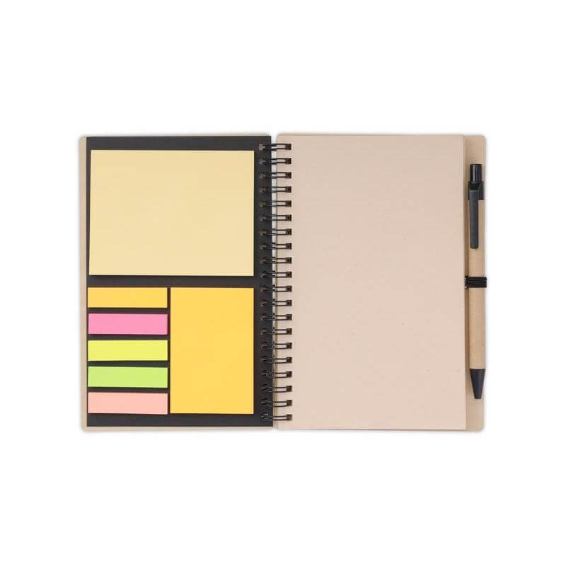 SION- eco-neutral B6 Notepad & Pen Set with Sticky Note - Black