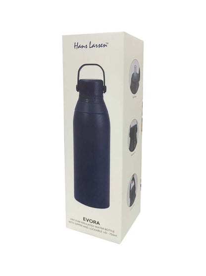 EVORA - Hans Larsen Double Wall Stainless Steel Vacuum Bottle - 750ml - Navy