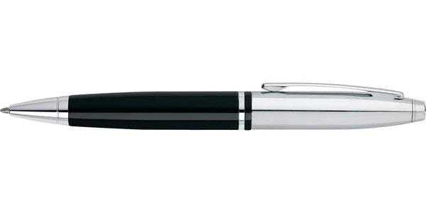 Cross Calais™ Chrome/Black Lacquer with Polished Chrome Appointments Ballpoint Pen (Blue Ink)