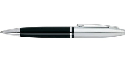 Cross Calais™ Chrome/Black Lacquer with Polished Chrome Appointments Ballpoint Pen (Blue Ink)