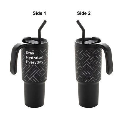 FORZA 360 - Hans Larsen Recycled Stainless Steel/PP Tumbler with 360 Branding - Black