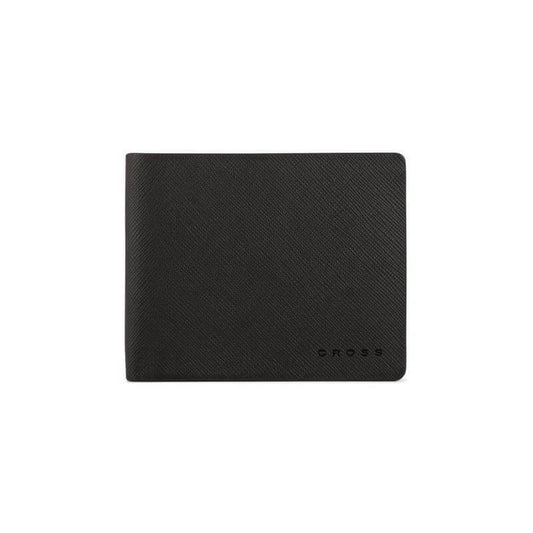 CROSS Saffiano Leather 4CC Bifold Wallet with Coin Pocket - Black