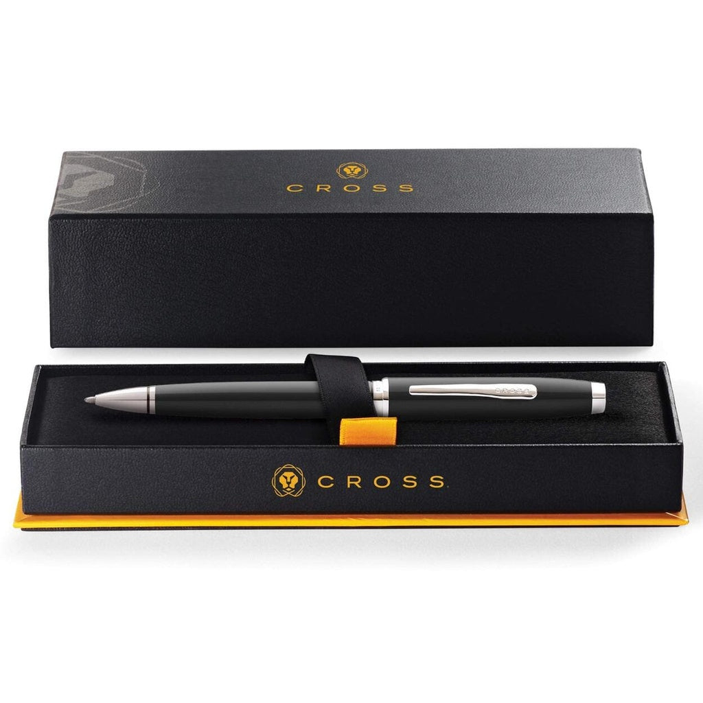 Coventry Black Lacquer with Polished Chrome Appointments Ballpoint Pen (Blue Ink)