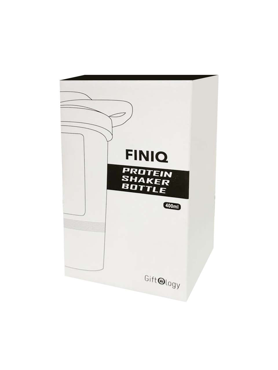 FINIQ - Giftology Protein Shaker Water Bottle with Cup - Black