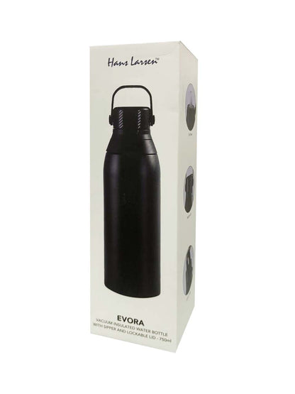 EVORA - Hans Larsen Double Wall Stainless Steel Vacuum Bottle - 750ml - Black