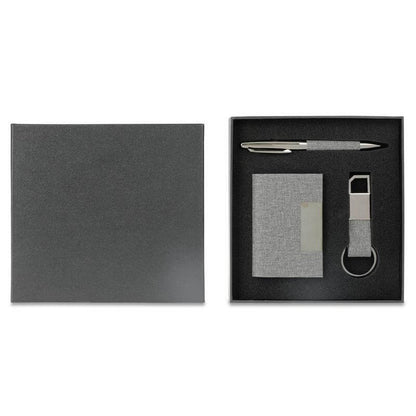 SILVAN - Giftology Gift Set (Card Holder, Key Chain and Pen) - Grey
