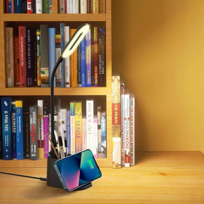 ALMERE - Giftology 3-in-1 Desk Lamp with 15W Wireless Charger & Pen Holder - Black