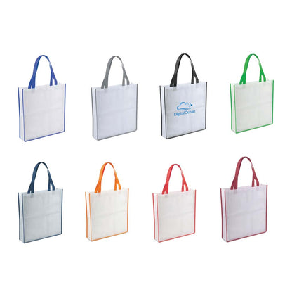 Non-Woven Shopping Bag Vertical White/N.Blue